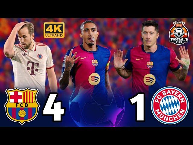 Crazy match - Barcelona (4-1) Bayern Munich  ● Champions League [2024] Rafinha’s hat-trick ¦ 4k 