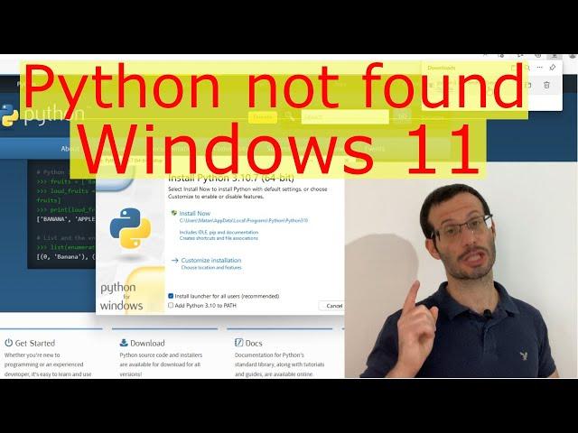 python was not found run without arguments to install from the microsoft store