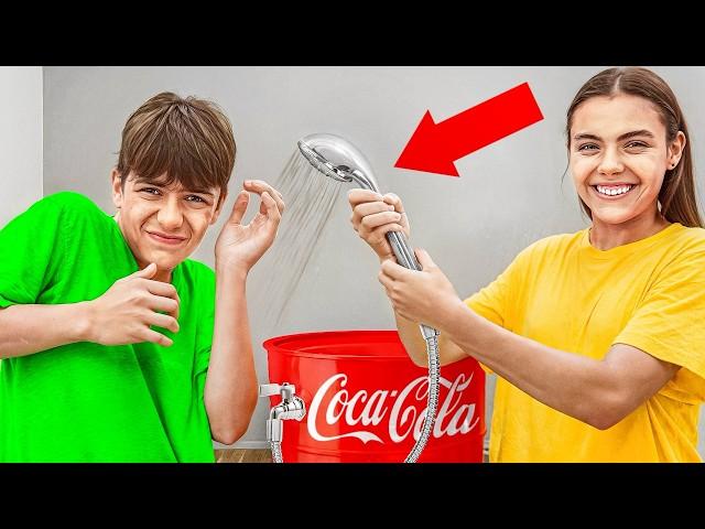 STAS FACE DUȘ cu COCA-COLA !! Challenge FOARTE UD !