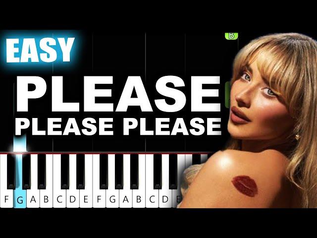 Sabrina Carpenter - Please Please Please - EASY Piano Tutorial
