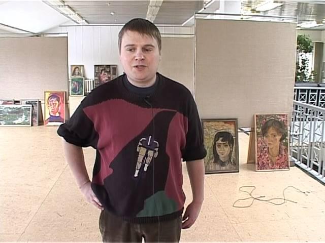 Подготовка к юбилейной выставке художника Валентина Помелова, МВЦ г.Серпухов, март 2009г.