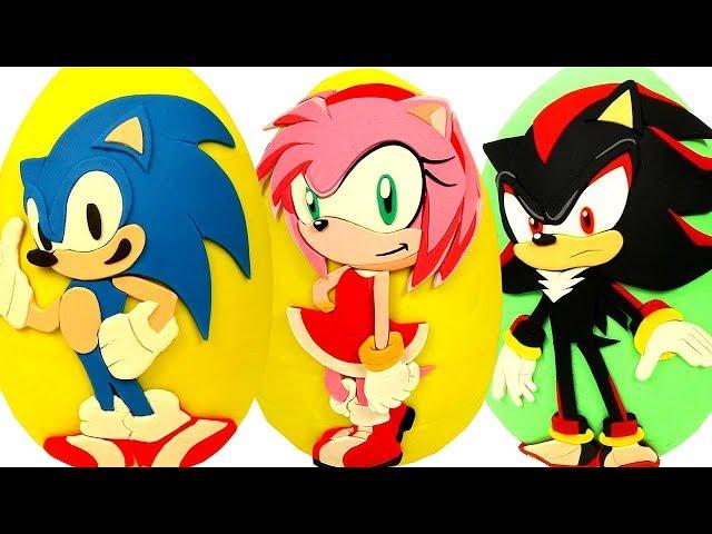 3 Huevos Sorpresas Gigantes de Sonic, Amy Rose, Shadow the Hedgehog de Sonic el Erizo en Español