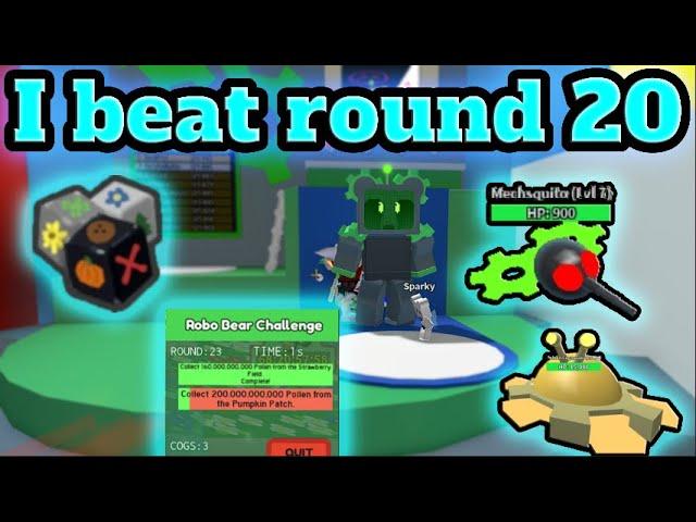 I beat Round 20 In Robo Bear Challenge | Bee Swarm Simulator