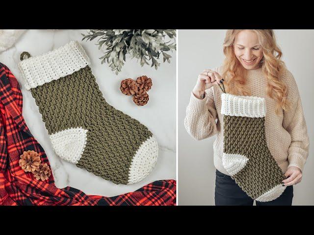 Crochet Christmas Stocking Pattern - Country Cottage Stocking Tutorial