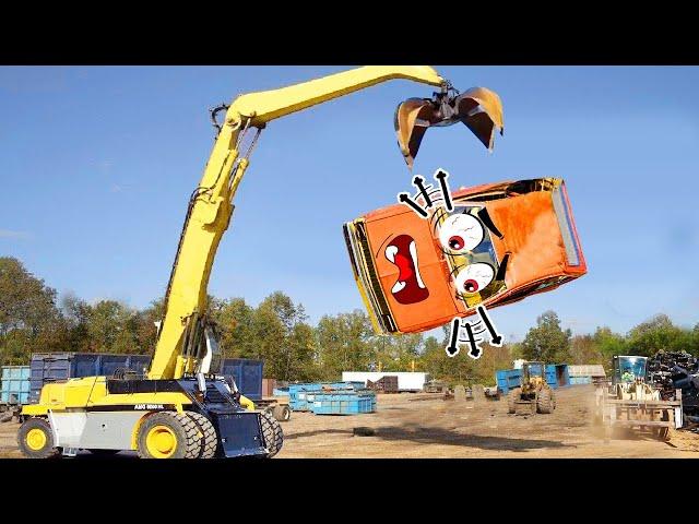 Amazing Powerful Excavator Destroys Car  Biggest Heavy Equipment Machines Destroy Cars Woa Doodles