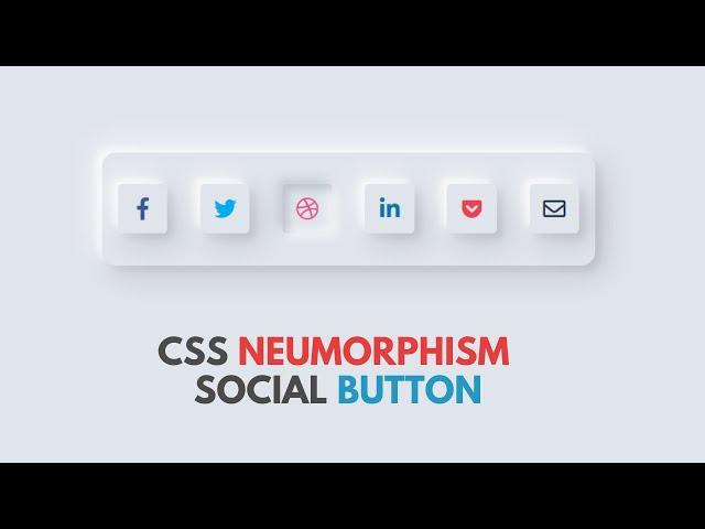 CSS Neumorphism Social Button | Vishweb Design Online Tutorial| HTML & CSS