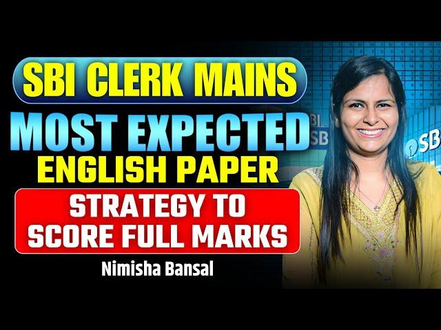 SBI Clerk Mains English Paper l Perfection Class l Score Full Marks l SSC l Bank l Nimisha bansal