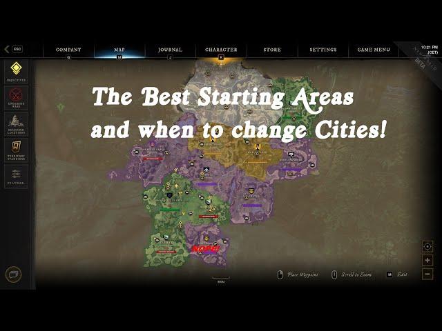 The best starting Areas in New World and when to change Cities for good!