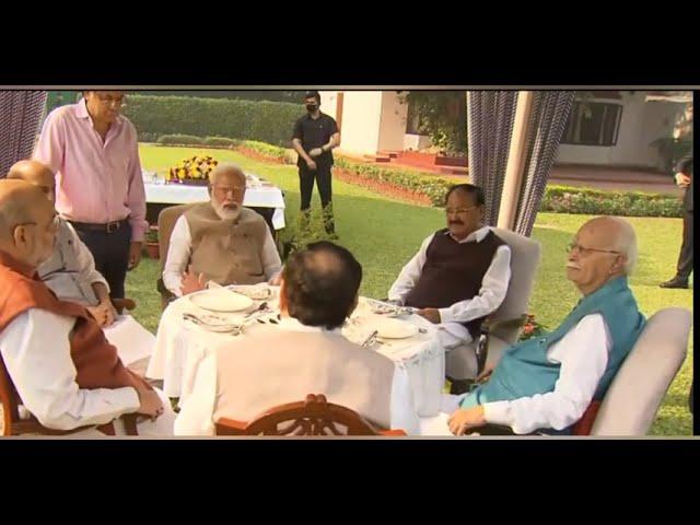 PM Modi visits LK Advani on latter's 94th birthday