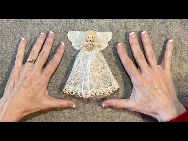 Vintage Heirloom Lace Angel Christmas Ornament