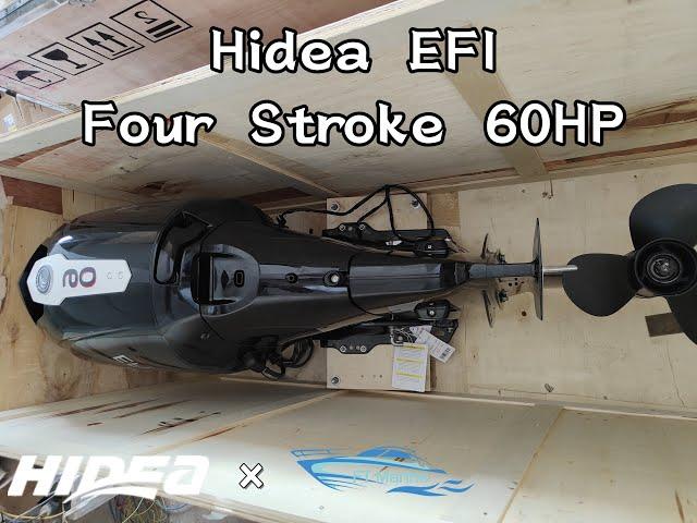 Hidea 60hp 4 stroke outboard engine unboxing