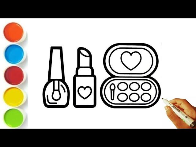 Drawing and Painting a Makeup  Set for Kids | Josim Drawing