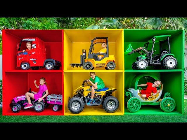 Herausforderung für Kinder | Kinder suchen bunte Autos und lernen Farben | Vania Mania DE