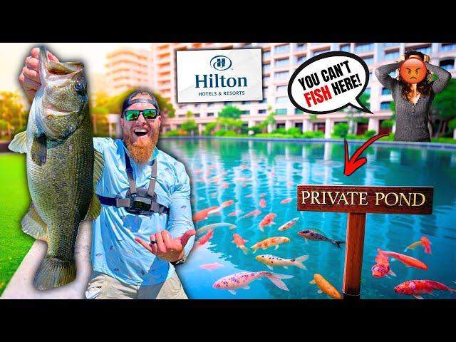 Sneaking into PRIVATE Ponds by Booking HOTEL Rooms?! **BAD IDEA**