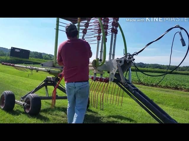 Cutting tedding raking & getting ready to bale our 4th cutting alfalfa with the claas volto 800