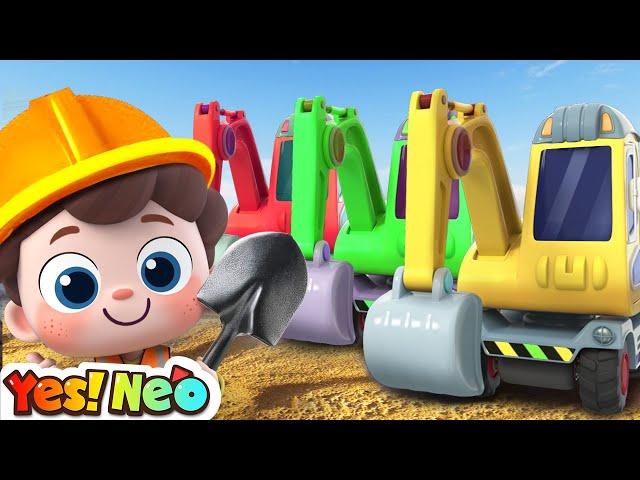 Construction Trucks Song | Excavator, Loader, Crane Truck | Nursery Rhymes & Kids Songs | Yes! Neo