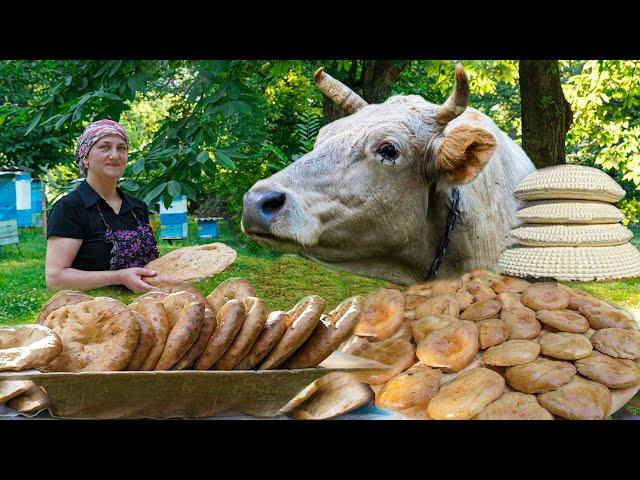 Rural life in Azerbaijan's Mountain Village! - Homemade cheese and Tandoori bread from Fresh Milk