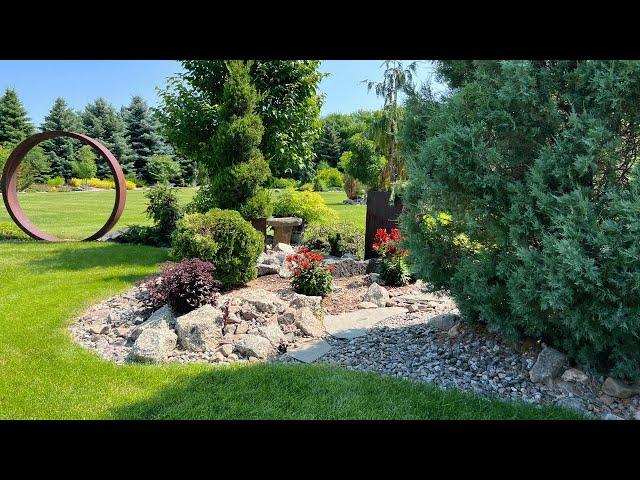 Landscaping Ideas | Plants, Pathway, Metal Planters, Rock