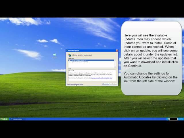 EDCOM - Set up Windows XP Updates