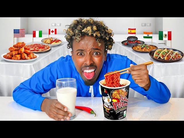 Eating the Spiciest Snacks from EVERY Country in the World