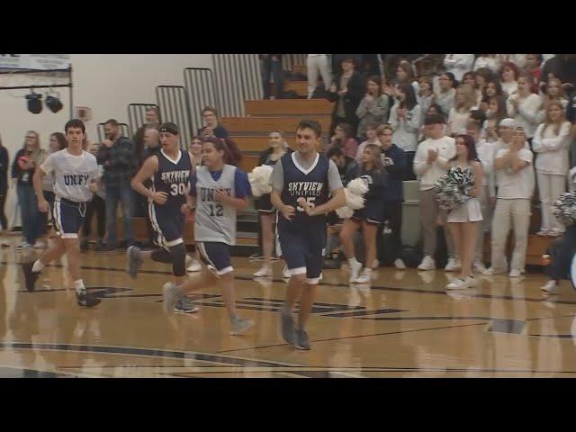 Skyview High School unveils banner for Special Olympics champions