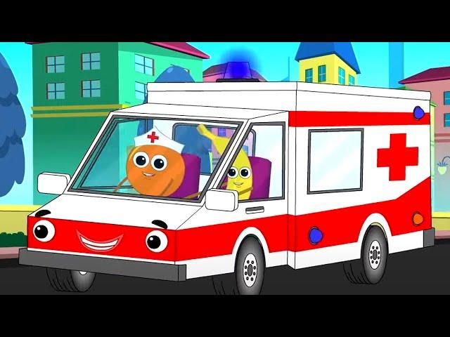 Wheels On The Ambulance, Vehicle Song for Kids by Mr Fruit