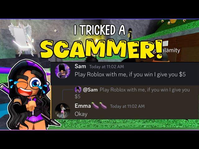 WE GOT A SCAMMER TO PLAY ROBLOX FLEE THE FACILITY 