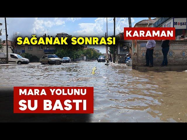 Sağanak Sonrası Mara Yolunu Su Bastı