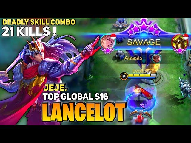 Perfect SAVAGE! with 21 Kills [Former Top 1 Global Lancelot] By Evos jeje. - Mobile Legends