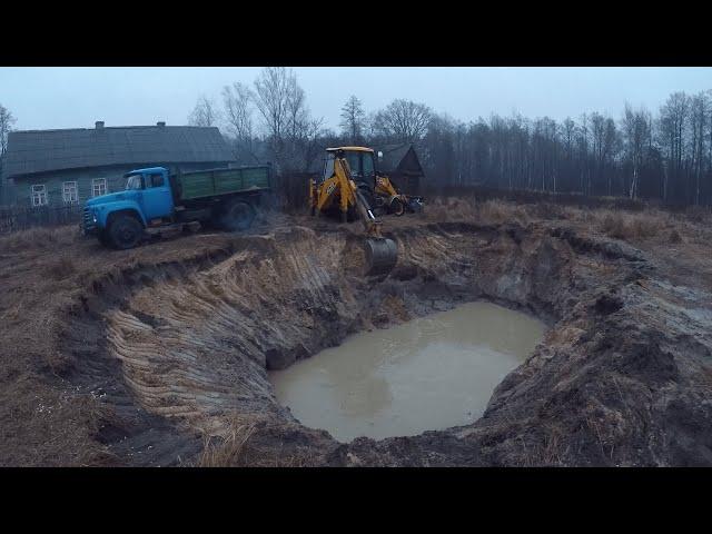 КУПИЛ ХУТОР в ЛЕСУ на краю БОЛОТА. Часть 6. Копаю ОЗЕРО. Жизнь на хуторе в лесу. Мясо в печи.