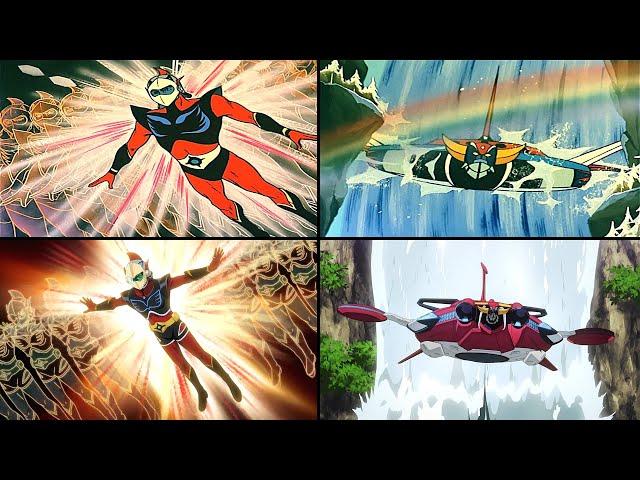 Grendizer U: Duke Fleed Transforms & Launch Comparison (1975 VS 2024)[グレンダイザーU デューク・フリード 変身 出撃 比較]