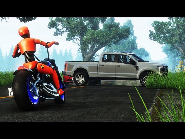 BeamNG Drive - Realistic Motorbike Crashes #3