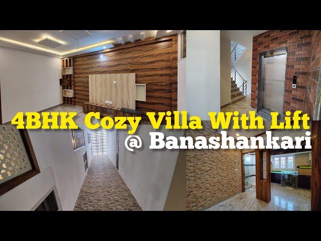 4BHK Cozy Villa With Lift @ Banashankari | 20x30 | Concrete walls - Brickless construction - #36a