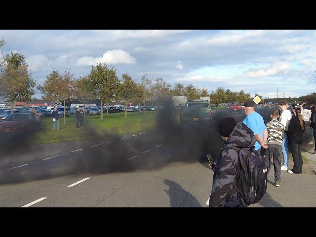 AMERICAN CARS AND BIKES LEAVING AMERICAN SUNDAY ASSEN 2024 BURNOUTS DRIFTS MADNESS