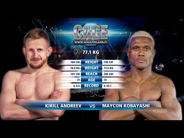 CAGE 63: ANDREEV vs KOBAYASHI  (Complete MMA Fight)