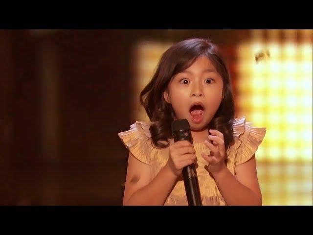 【美國達人秀】9歲的香港小妹妹再次上台! 評判按了黃金按鈕!!! (中文字幕)