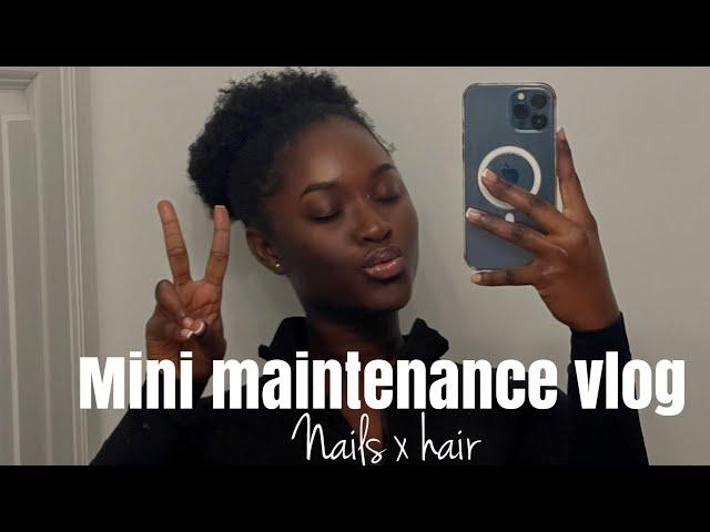 MINI MAINTENANCE VLOG  l Come with me to get a silk press and get my nails done        #roadto1k