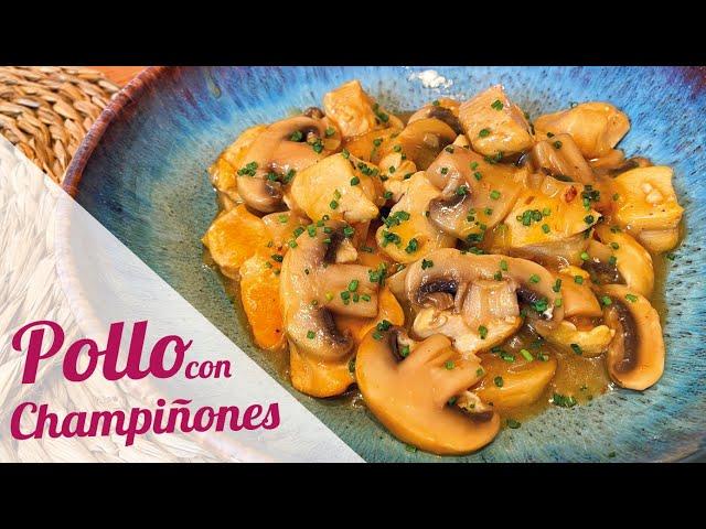 POLLO CON CHAMPIÑONES FACIL Y RAPIDO SALUDABLE  RECETA SIN CREMA