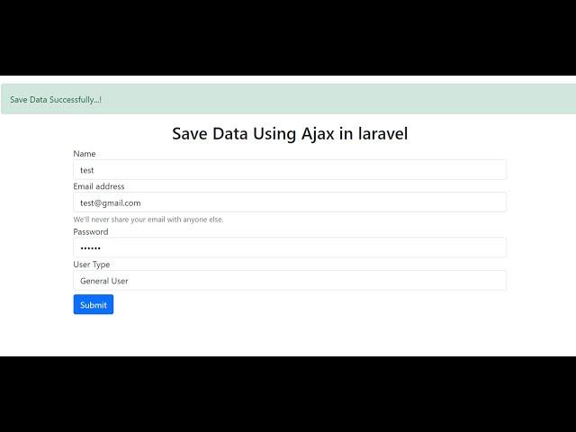 Insert Data into Database using ajax without page reload in laravel.Insert Data without page reload