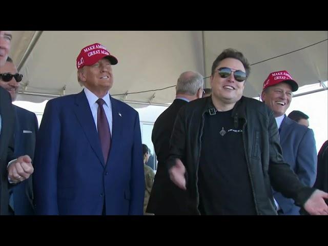 RAW: President-elect Donald Trump, Elon Musk, crew watch SpaceX launch rocket in Texas