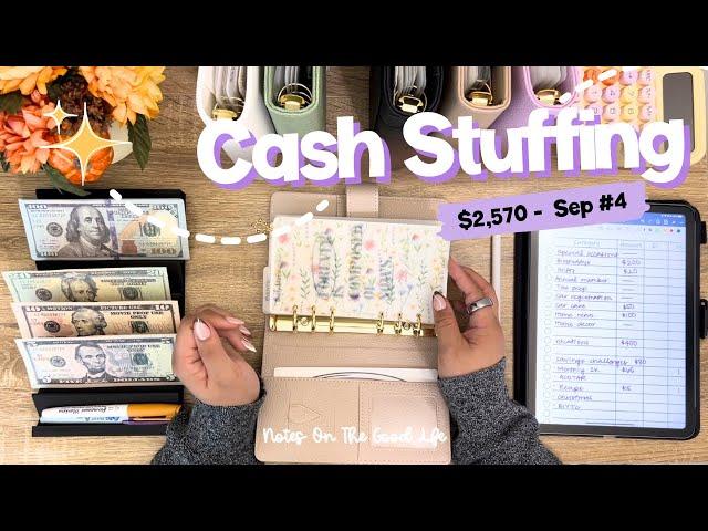 Cash Envelope Stuffing $2,570 | September #4 | Monthly Expenses, Sinking Funds & Savings Challenges