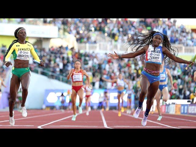 Team USA SHOCKS JAMAICA for women's 4x100 world title | NBC Sports