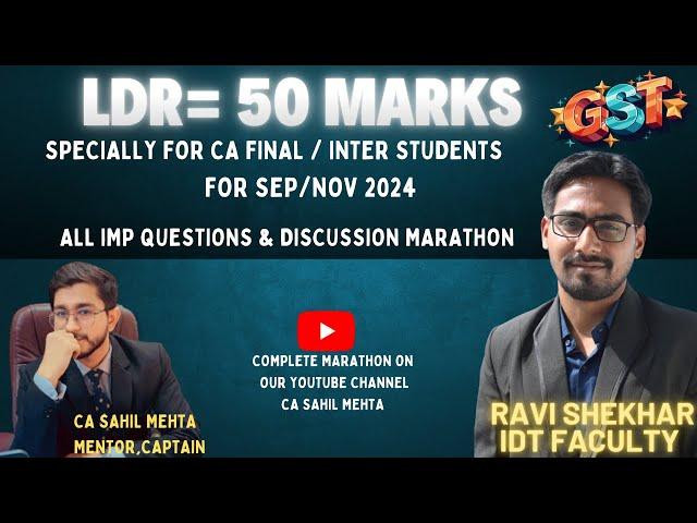 IDT Super Revision Marathon Nov 24 | Important Questions LDR 40-50 Marks | Ravi Shekhar| Mentorship