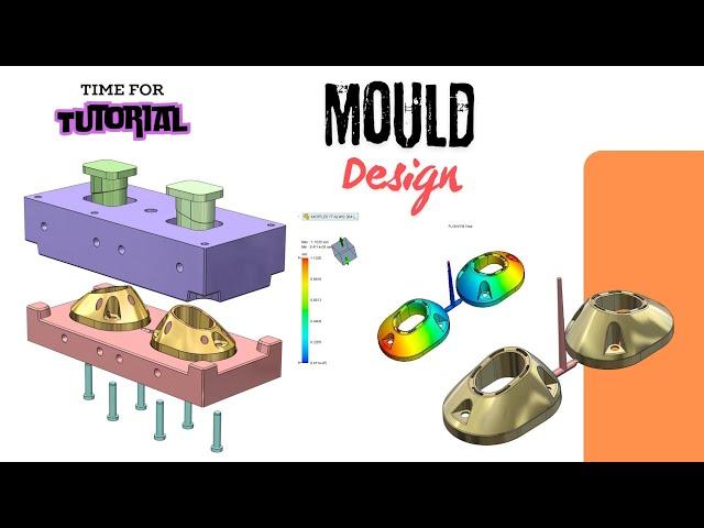 Mold Design in SolidWorks - Split Core and Cavity Moffler