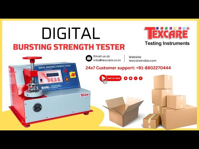 Digital Bursting Strength Tester by Texcare Instruments | Bursting Strength Tester Digital Price