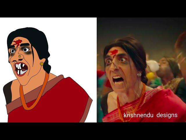 Laxmibom-Bambholle drawing meme,laxmi viruss Akshay kumar,Ullu manati