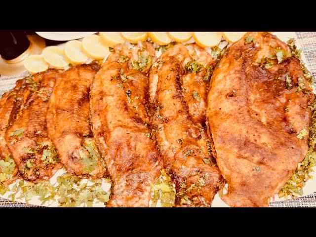 جربي تقلي السمك بالميه ‼️بأجمل تتبيله مع رز الصياديه الخطير والطحينه الكدابه الاقتصاديه