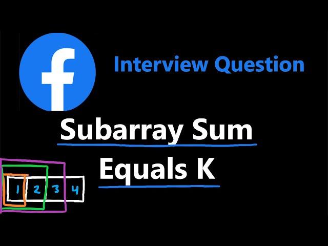 Subarray Sum Equals K - Prefix Sums - Leetcode 560 - Python