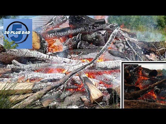 Using an excavator to poke the Fire