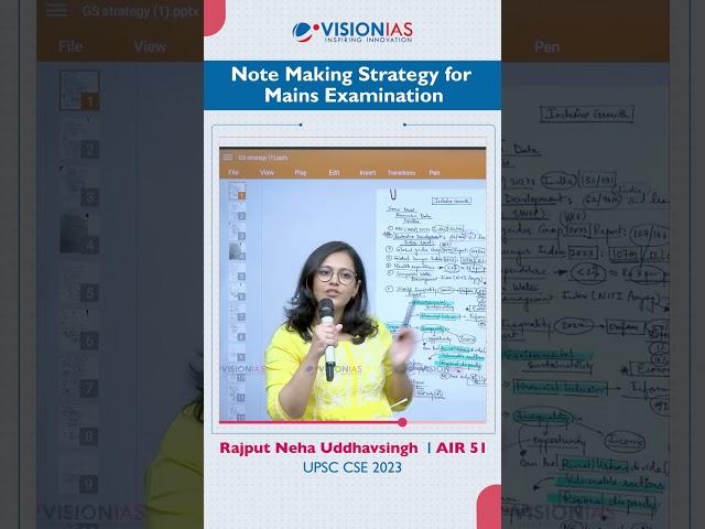 Toppers Tip 592 | Rajput Neha Uddhavsingh  | AIR 51, UPSC CSE 2023 | Notes Making Tips